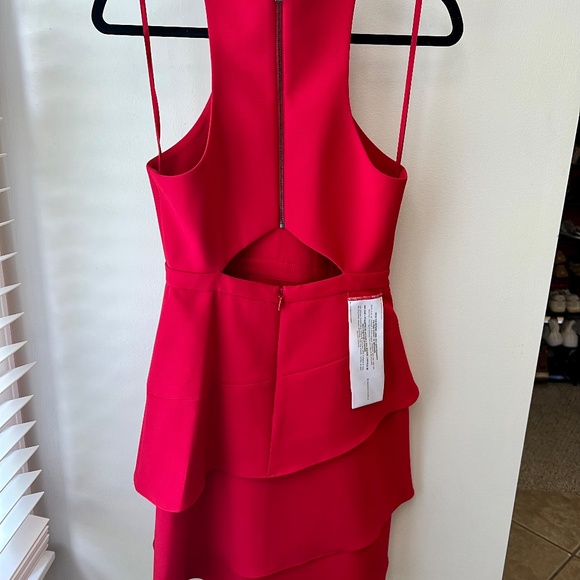 NWOT BCBG Ruffle Keyhole Mini Dress - Picture 8 of 10